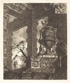 Vase Supported by Two Sphinxes, 1768. Creator: Jean-Laurent Legeay
