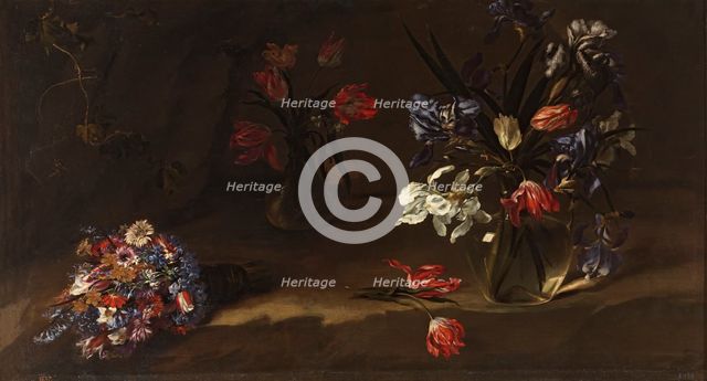 Vases of flowers, between 1640 and 1642. Creator: Mario Nuzzi.