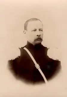 Vasily Ivanovich Yanenko - commander of the Krasnoyarsk Mounted Cossack Hundred., 1890. Creator: Unknown