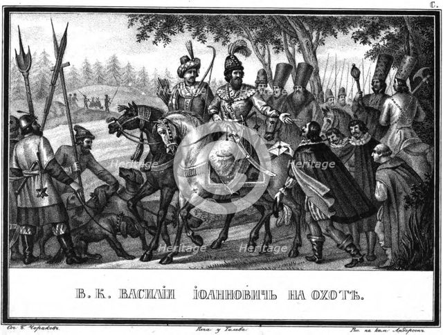Vasili III Ivanovich on the Hunt (From Illustrated Karamzin), 1836. Artist: Chorikov, Boris Artemyevich (1802-1866)