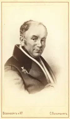 Vasilii Andreevich Zhukovskii, head-and-shoulders portrait, facing right, between 1880 and 1886. Creator: Unknown