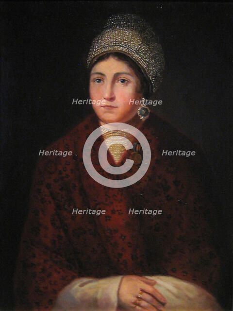 Vasilisa Kozhina, 1813. Artist: Smirnov, Alexander F. (Early 19th cen.)