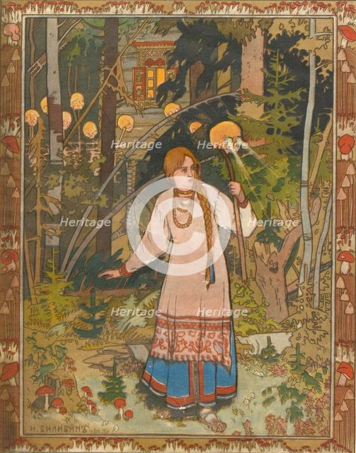 Vasilisa the Beautiful (Illustration to the book Vasilisa the Beautiful), 1900. Artist: Bilibin, Ivan Yakovlevich (1876-1942)