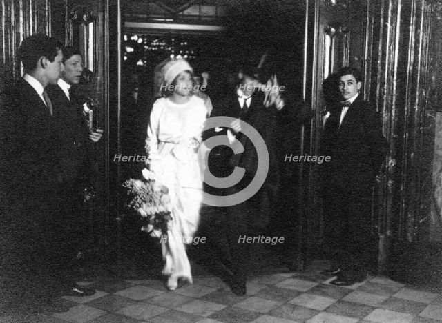 Vaslav Nijinsky and Romola de Pulszky on their wedding day in Buenos Aires on September 10, 1913, 19 Artist: Anonymous  