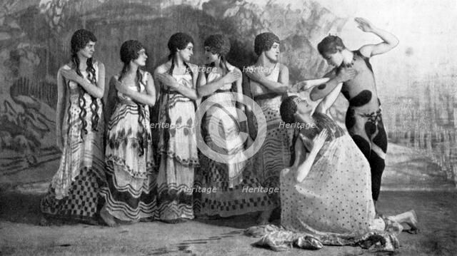 Vaslav Nijinsky, Russian ballet dancer, in L'Apres-midi d'un Faune, 1912. Artist: Unknown