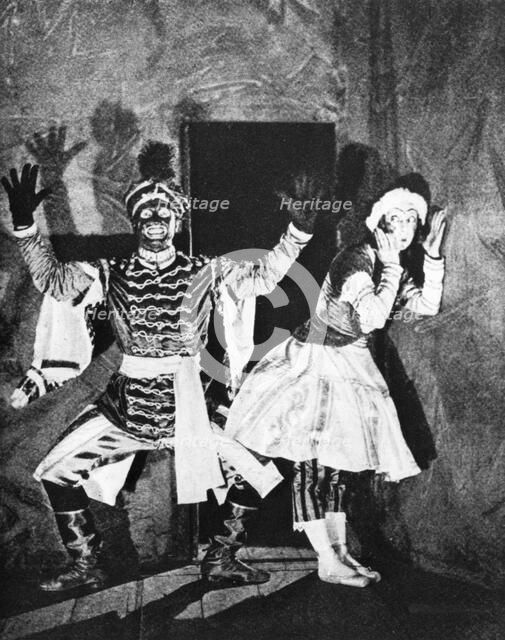 Vaslav Nijinsky, Russian ballet dancer, in Petrushka, Paris, 1912, (1930). Artist: Unknown