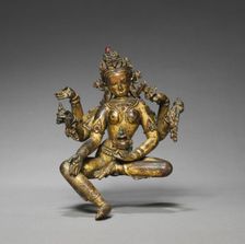 Vasudhara, Goddess of Abundance, 1300s-1400s. Creator: Unknown