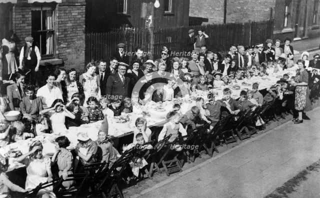 VE Day party, Dunstan Street, Netherfield, Nottinghamshire, May 1945. Creator: Unknown.