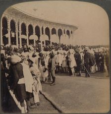 Veterans of the Mutiny (1857) entering the Amphitheatre at the Durbar, Delhi, India 1903