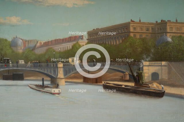 Veterans line fishing, near the Solferino bridge, 1887. Creator: Unknown.