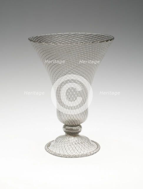 Vetro a reticello goblet, Venice, c. 1600. Creator: Unknown.