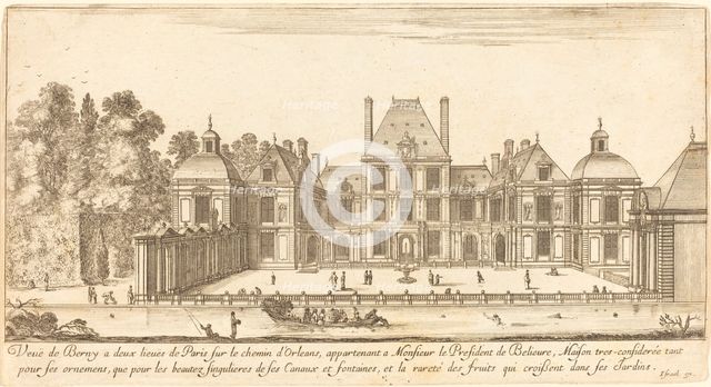 Veue de Berny a deux lieues de Paris sur le chemin d'Orléans, 1651. Creator: Israel Silvestre.
