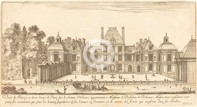 Veue de Berny a deux lieues de Paris sur le chemin d'Orléans, 1651. Creator: Israel Silvestre.
