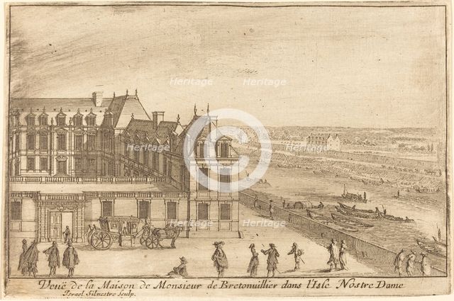 Veue de la Maison de Monsieur de Bretonuillerdans l'Isle Nostre Dame, 1664. Creator: Israel Silvestre.