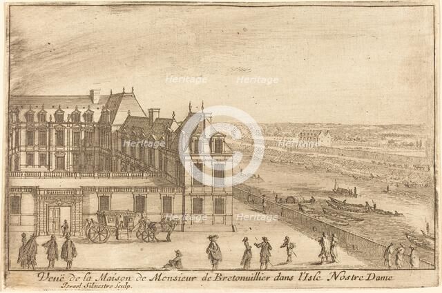 Veue de la Maison de Monsieur de Bretonuillerdans l'Isle Nostre Dame, 1664. Creator: Israel Silvestre.