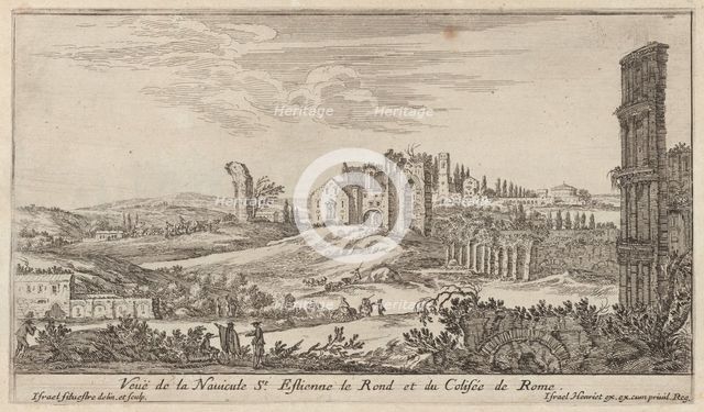 Veuë de la Navicule St. Estienne le Rond et du Colisée de Rome, 1640-1660. Creator: Israel Silvestre.