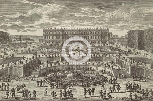 Veue du chasteau de Versailles (View of Versailles, garden facade), 1680s. Creator: Adam Perelle.