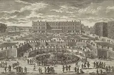 Veue du chasteau de Versailles (View of Versailles, garden facade), 1680s. Creator: Adam Perelle