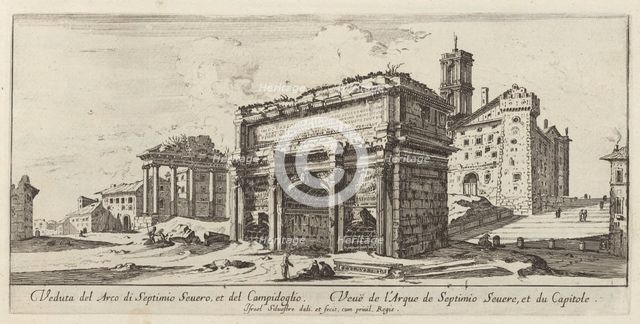 Veduta del Arco di Septimio Severo, et del Campidoglio, 1640-1660. Creator: Israel Silvestre.