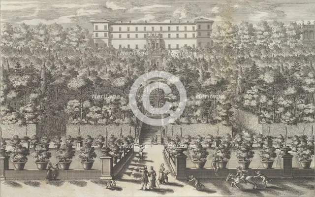Veduta del Palazzo dal Piano del Giardino con le sue Fontane..., 1691 or after. Creator: Giovanni Francesco Venturini.