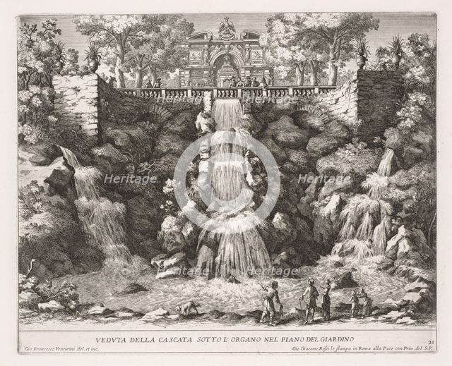 Veduta della Cascata Sotto LOrgano nel Piano del Giardino. Creator: Giovanni Francesco Venturini (Italian, 1650-1710).