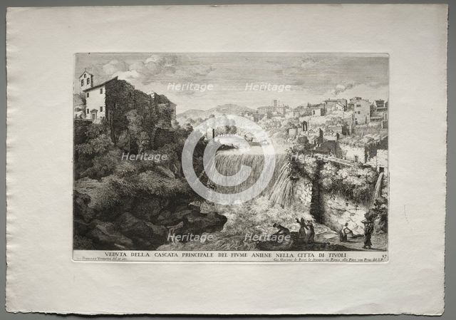 Veduta della Cascata Principale del Fiume Aniene nelle citta di Tivoli. Creator: Giovanni Francesco Venturini (Italian, 1650-1710).