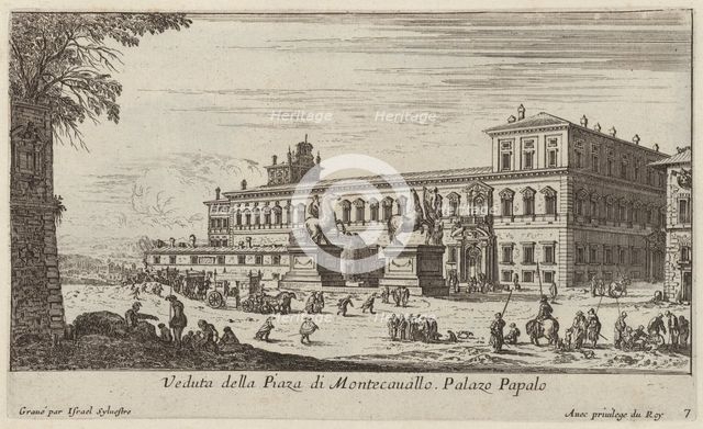 Veduta della Piaza di Montecavallo, 1640-1660. Creator: Israel Silvestre.