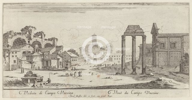 Veduta di Campo Vaccina, 1640-1660. Creator: Israel Silvestre.