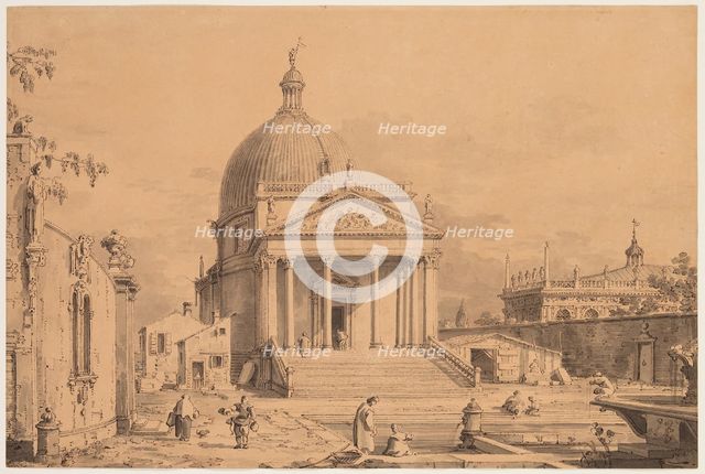 Veduta Ideata with San Simone Piccolo, c1735. Creator: Canaletto.