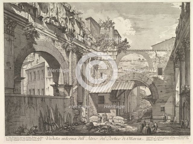 Veduta interna dell'Atrio del Portico di Ottavia (Internal View of the Atrium of the Porti..., 1760. Creator: Giovanni Battista Piranesi.