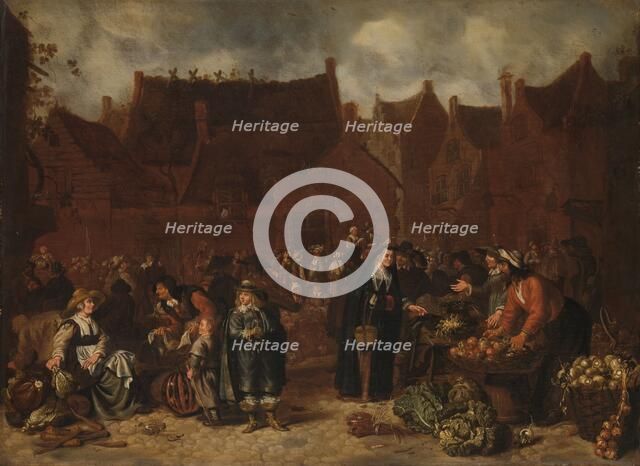Vegetable Market, 1646. Creator: Sybrand van Beest.
