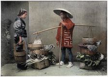 Vegetable Merchant in Japan c1890. Artist: Charles Gillot