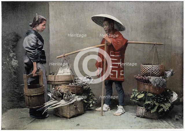 'Vegetable Merchant in Japan', c1890. Artist: Charles Gillot