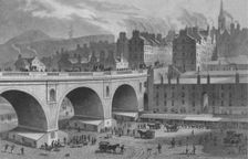 Vegetable and Fish Market, From the Rainbow Gallery, Edinburgh 1830. Creator: Ebenezer Stalker