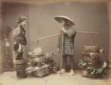 Vegetable Peddler, 1870s-1890s. Creator: Kusakabe Kimbei