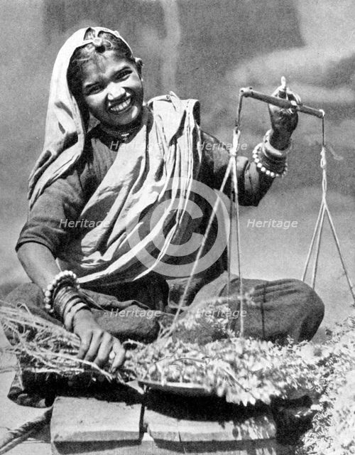 Vegetable seller, Jaipur, India, 1936. Artist: Unknown