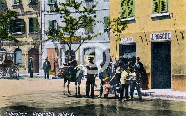 Vegetable sellers, Gibraltar, 1945. Artist: Unknown