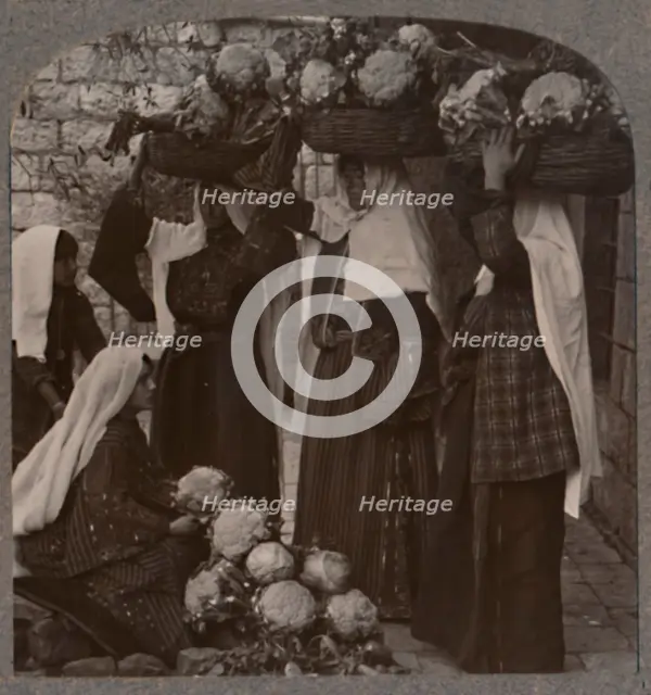 'Vegetable sellers, Jerusalem', c1900. Artist: Unknown.