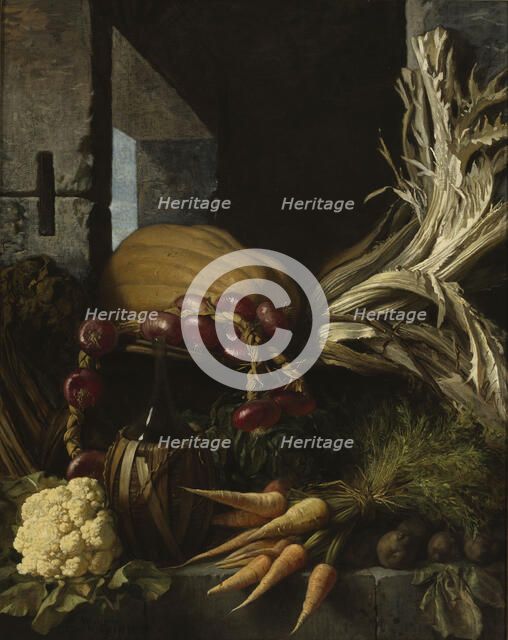 Vegetables in a cellar, 1883. Creator: Wladimir Swertschkoff.