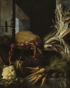 Vegetables in a cellar, 1883. Creator: Wladimir Swertschkoff