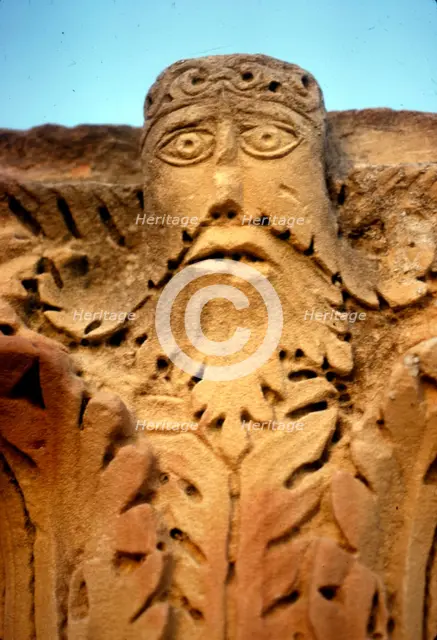 Vegetation figure on Roman Capital at Carthage Tunisia,  2nd-3rd century.  Artist: Unknown.