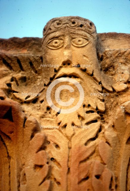 Vegetation figure on Roman Capital at Carthage Tunisia,  2nd-3rd century.  Artist: Unknown.