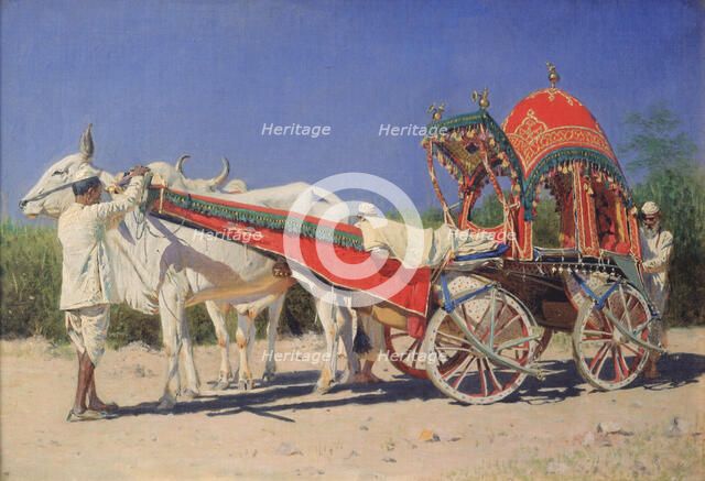 Vehicle of a Rich Family in Delhi, 1874-1876. Artist: Vereshchagin, Vasili Vasilyevich (1842-1904)