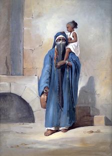 Veiled Egyptian Woman mid 19th century. Artist: Emile Prisse D'Avennes