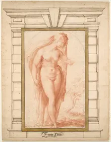 Veiled female nude. Creator: Salviati (Rossi), Francesco (1510-1563)