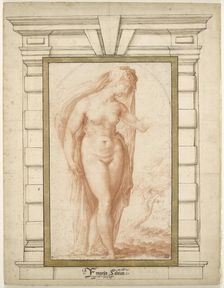 Veiled female nude. Creator: Salviati (Rossi), Francesco (1510-1563)