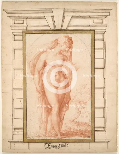 Veiled female nude. Creator: Salviati (Rossi), Francesco (1510-1563).