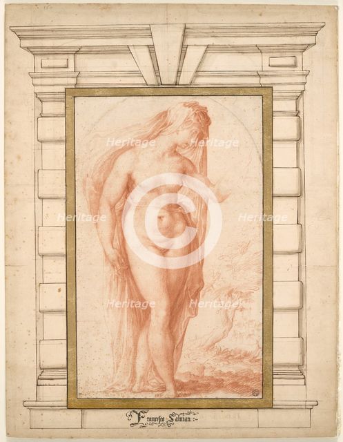 Veiled female nude. Creator: Salviati (Rossi), Francesco (1510-1563).