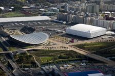 Velodrome, Basketball Arena and Olympic Village, Queen Elizabeth Olympic Park, London, 2012. Artist: Damian Grady