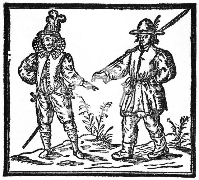 'Velvet breeches and cloth breeches', 1592, (1910). Artist: Unknown